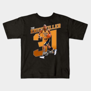 Reggie Miller Choke Sign Basketball Legend Signature Vintage Retro 80s 90s Bootleg Rap Style Kids T-Shirt